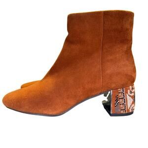 Azura Pizzazz Rust Suede Booties With Heel Women’s Size 38 / 7.5 US